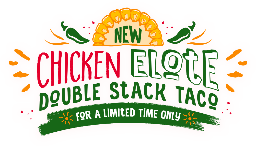 Chicken elote double stack taco